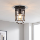 Industrialna lampa sufitowa czarna, Nova