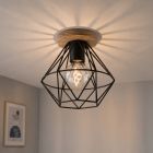 Industrialna lampa sufitowa czarna, Jochem