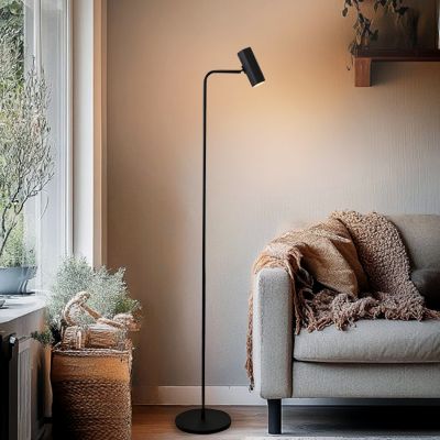 Nowoczesna lampa stojąca czarna, Carlos, z przełącznik