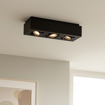 Nowoczesna oprawa natynkowa czarna, Akira