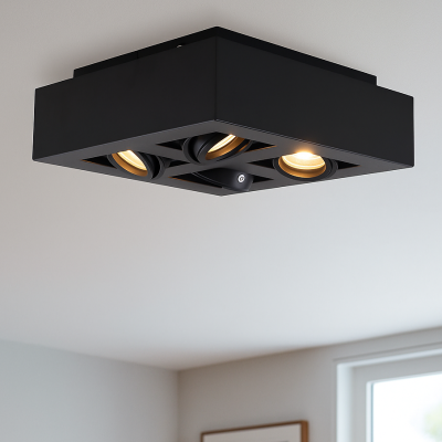 Nowoczesna oprawa natynkowa czarna, Akira