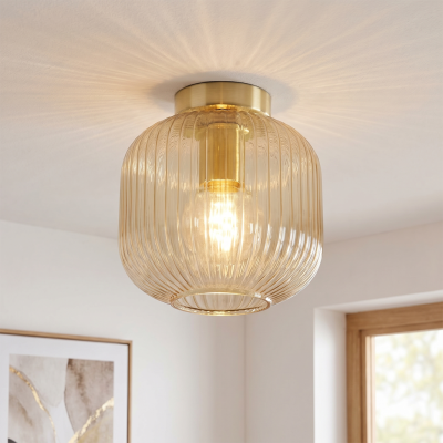 Retro lampa sufitowa bursztynowa, Charlois