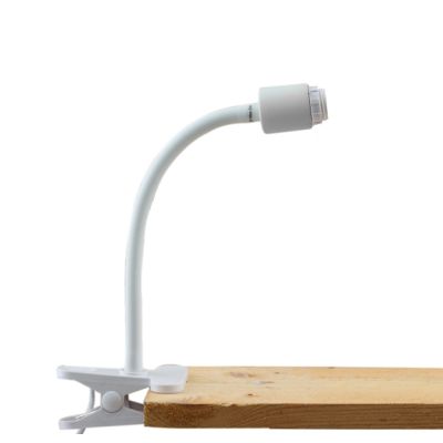 Plastikowy reflektor z klamrą biały, Merve, z przełącznik