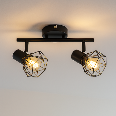 Industrialny spot sufitowy czarny, Jaylano