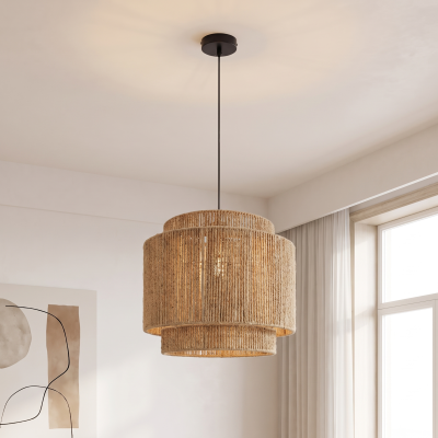 Japandi lampa wisząca brązowa, Sanny