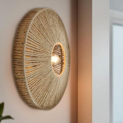 Rustykalny kinkiet brązowy, Sanny, z przełącznik