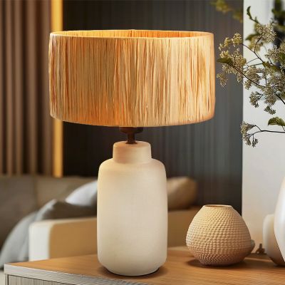 Papierowa lampa stołowa brązowa, Daisy, z przełącznik