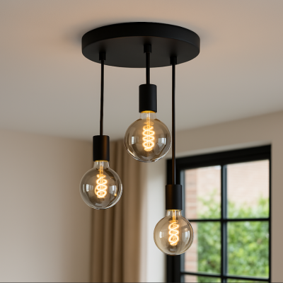 Aluminiowa lampa sufitowa czarna, Swen