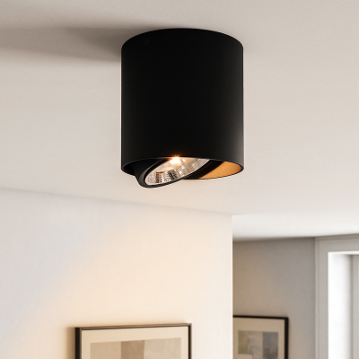 Nowoczesna oprawa natynkowa czarna, Mario