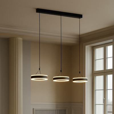 Design lampa wisząca czarna, Lava, 55W, 3000K LED, ściemniana w 3 krokach