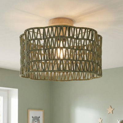 Rustykalna lampa sufitowa zielona, Mickey