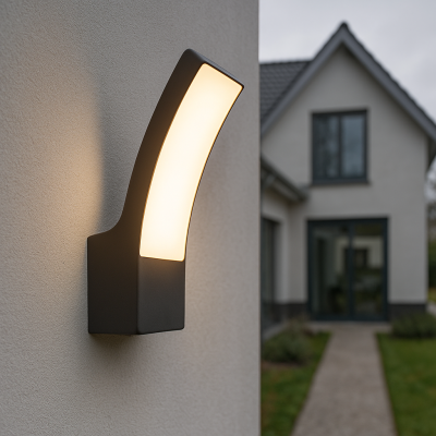 Nowoczesna lampa zewnętrzna czarna, Manel, 12W, 3000K LED, IP44