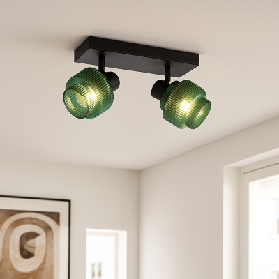 Retro spot sufitowy zielony, Paris