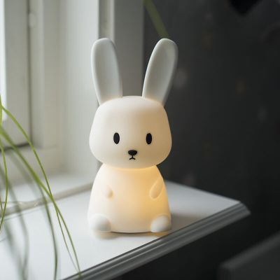 Plastikowa lampka nocna dla dzieci biała, Bunny, 0,5W, RGBW LED, z przełącznik