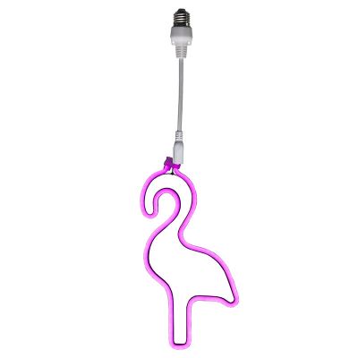 Plastikowa girlanda żarówka różowa, Flamingo, IP44