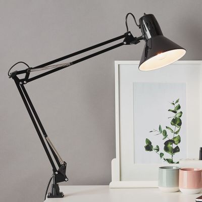 Metalowy reflektor z klamrą czarny, Katharina, z przełącznik