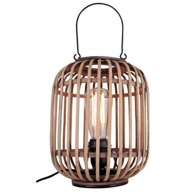 Industrialna lampa stołowa brązowa, Asja, z przełącznik