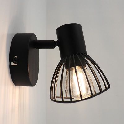 Industrialny reflektor ścienny czarny, Aina