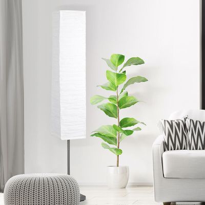 Papierowa lampa stojąca biała, Octavio, z przełącznik