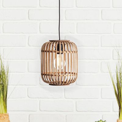 Drewniana lampa wisząca brązowa, Brain