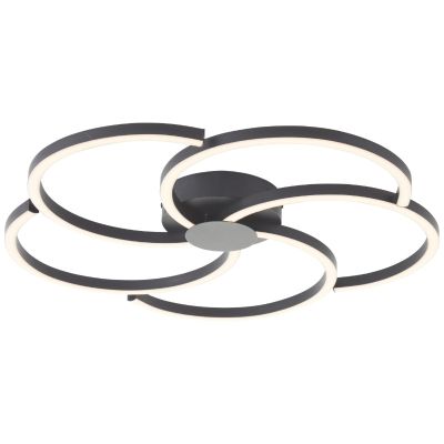 Design lampa sufitowa czarna, Somia, 32W, 3000K LED, ściemniana w 3 krokach