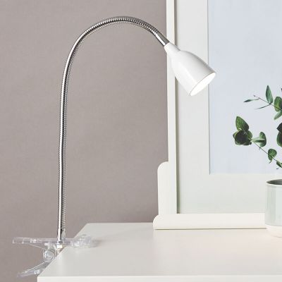 Plastikowy reflektor z klamrą biały, Kit, 2,4W, 3000K LED, z przełącznik