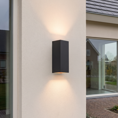 Czarny kinkiet up down aluminiowy, Dion, 8W, 3000K LED, IP54