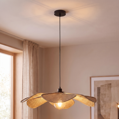 Rustykalna lampa wisząca beżowa, Vere