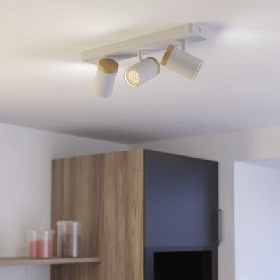 Stalowy nowoczesny reflektor ścienny biały, Conradus, IP44