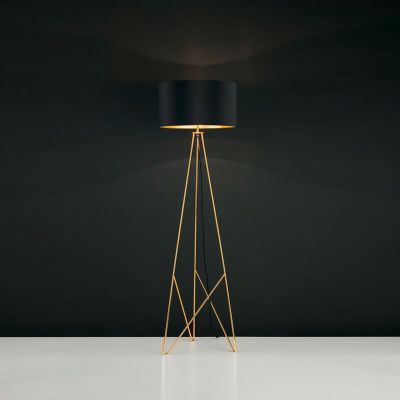 Metalowa design lampa stojąca złota, Viola, z przełącznik