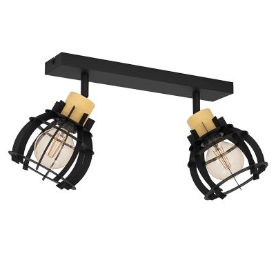 Aluminiowy retro spot sufitowy czarny, Redouan