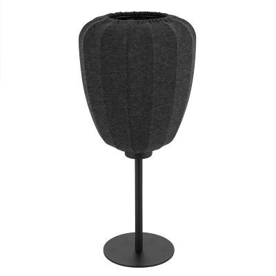 Tkanina lampa stołowa szara, Benji, z przełącznik