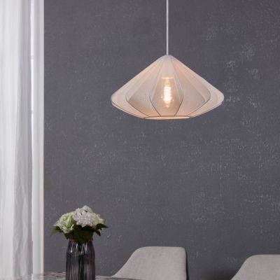 Stalowa industrialna lampa wisząca biała, Agnese