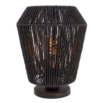 Papierowa lampa stołowa czarna, Caine, z przełącznik