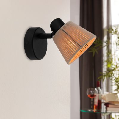 Tkaniny rustykalny reflektor ścienny kremowy, Serah