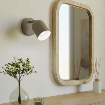 Stalowy vintage reflektor ścienny brązowy, Tjitte