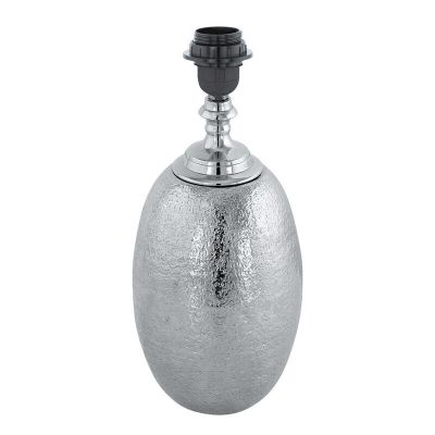 Aluminiowa retro lampa stołowa bez abażur niklowa, Abdel, z przełącznik