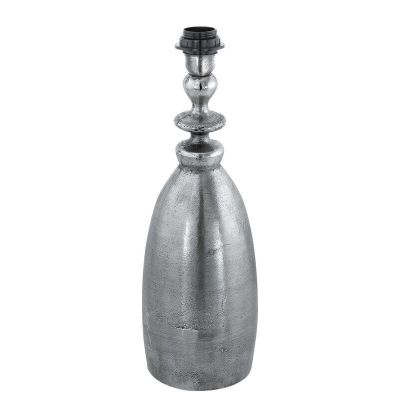 Aluminiowa retro lampa stołowa niklowa, Abdel, z przełącznik