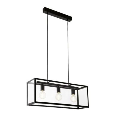 Stalowa industrialna lampa wisząca czarna, Yagmur