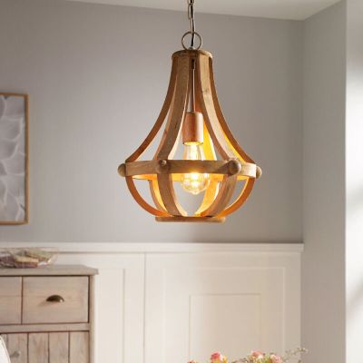 Drewniana lampa wisząca brązowa, Adriano