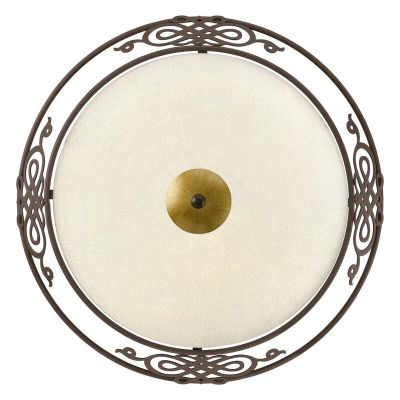 Szklany klasyczny plafon sufitowy brązowy, Denia