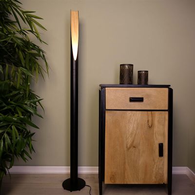 Aluminiowa nowoczesna lampa stojąca brązowa, Aloysius, z przełącznik