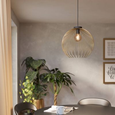 Stalowa industrialna lampa wisząca złota, Keimpe