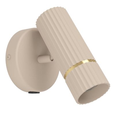 Stalowy nowoczesny kinkiet beżowy, Vahid, z przełącznik