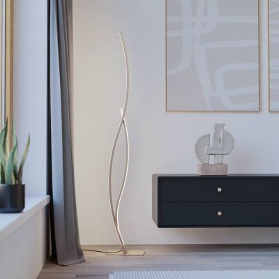 Stalowa design lampa stojąca brązowa, Tevin, 20W, 4000K LED, z przełącznik