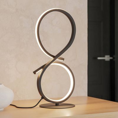 Aluminiowa nowoczesna lampa stołowa czarna, Thekla, 11,4W, 3000K LED, z przełącznik