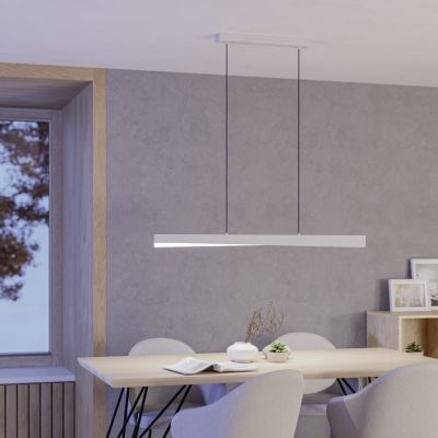 Plastikowa design inteligentna lampa wisząca biała, Birkan, 19W, RGBW LED, z pilot