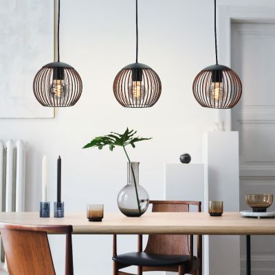 Stalowa industrialna lampa wisząca miedziana, Aage