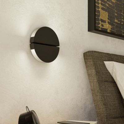 Stal Nierdzewna nowoczesny kinkiet czarny, Patricius, 4,5W, white switch LED, IP44