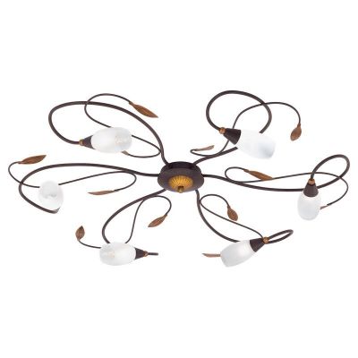 Szklana klasyczna lampa sufitowa brązowa, Alberto